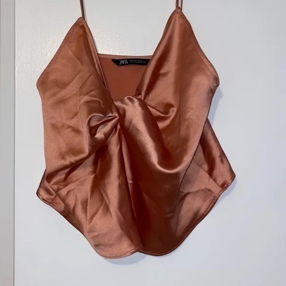 Zara Satin Pink Cami Top - Picture 2 of 4